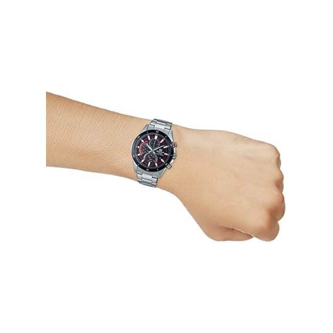 Casio – Ultra-mince, sportif et solaire – Cristal de saphir résistant aux rayures – Tout en acier inoxydable – EFS-S610DB-1AV