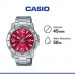 Casio – Fond rouge cramoisi avec dateur pour hommes – Tout en acier inoxydable – MTP-VD01D-4BV Casio – Fond rouge cramoisi avec dateur pour hommes – Tout en acier inoxydable – MTP-VD01D-4BV