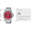 Casio – Fond rouge cramoisi avec dateur pour hommes – Tout en acier inoxydable – MTP-VD01D-4BV