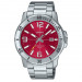 Casio – Fond rouge cramoisi avec dateur pour hommes – Tout en acier inoxydable – MTP-VD01D-4BV Casio – Fond rouge cramoisi avec dateur pour hommes – Tout en acier inoxydable – MTP-VD01D-4BV