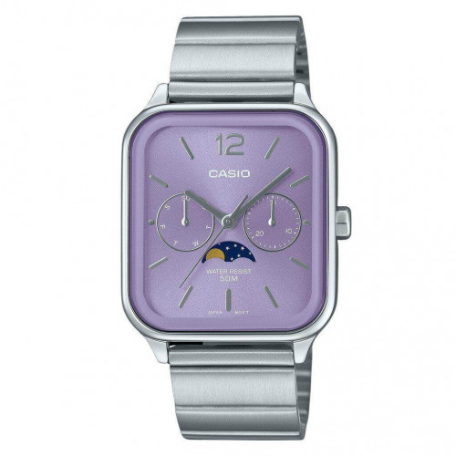 Casio – Phase de lune – très belle montre fond mauve – Tout en acier inoxydable – MTP-M305D-6AV Casio – Phase de lune – très belle montre fond mauve – Tout en acier inoxydable – MTP-M305D-6AV