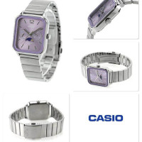 Casio – Phase de lune – très belle montre fond mauve – Tout en acier inoxydable – MTP-M305D-6AV