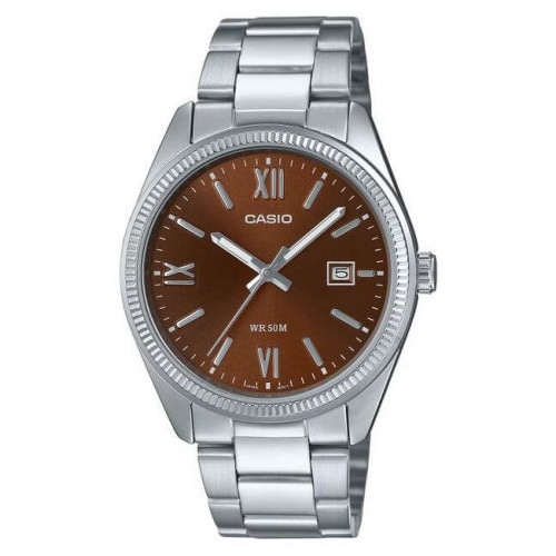 Casio – Montre classique pour hommes – Fond marron avec dateur – Étanche 50 m – MTP-1302DD-5AV Casio – Montre classique pour hommes – Fond marron avec dateur – Étanche 50 m – MTP-1302DD-5AV