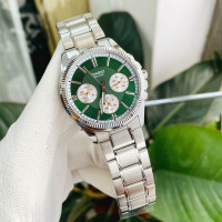 Casio – Fond vert et tout en acier inoxydable – Étanche 50 m – MTP-1375D-3AV