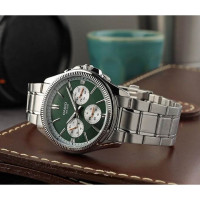 Casio – Fond vert et tout en acier inoxydable – Étanche 50 m – MTP-1375D-3AV