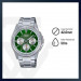 Casio – Fond vert et tout en acier inoxydable – Étanche 50 m – MTP-1375D-3AV Casio – Fond vert et tout en acier inoxydable – Étanche 50 m – MTP-1375D-3AV