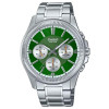 Casio – Fond vert et tout en acier inoxydable – Étanche 50 m – MTP-1375D-3AV