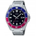 Casio – Étanche 200 m – Sous-marine cadran noir & lunette rotative bleu/grenat – Dateur & tout en acier inoxydable – MDV-107D-1A3V Casio – Étanche 200 m – Sous-marine cadran noir & lunette rotative bleu/grenat – Dateur & tout en acier inoxydable – MDV-107D-1A3V