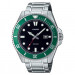 Casio – Montre pour hommes cadran noir & lunette rotative verte – Étanche 200 m – Dateur & tout en acier inoxydable – MDV-107D-3AV Casio – Montre pour hommes cadran noir & lunette rotative verte – Étanche 200 m – Dateur & tout en acier inoxydable – MDV-107D-3AV