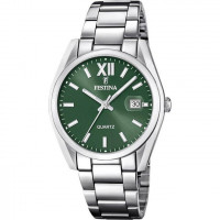 Festina – Fond vert pour hommes – Tout en acier inoxydable – Avec dateur – F20683/5