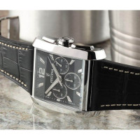 Festina – Modèle carré noir pour hommes – Bracelet cuir noir – Chronographe – F20636/4