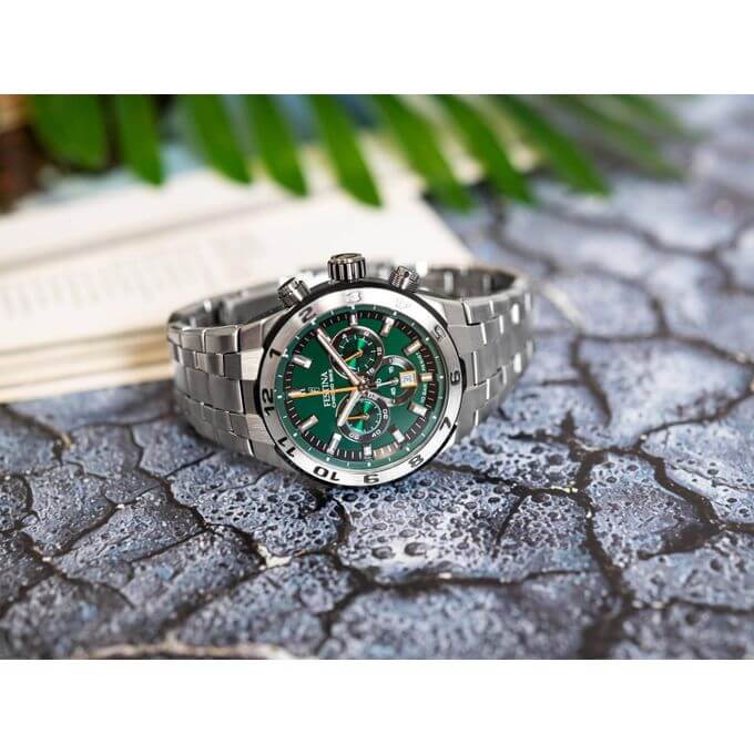 Festina – CHRONO BIKE Collection, Cadran vert avec chronographe – Tout en acier inoxydable – F20670/2