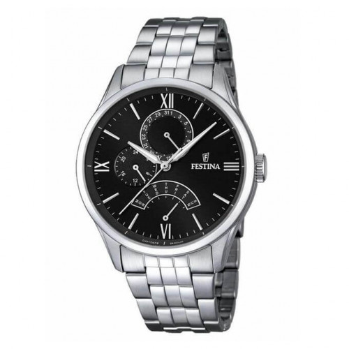 Festina – Classique & élégante, Cadran noir avec dateur en petites secondes, Tout en acier inox – F16822/4 Festina – Classique & élégante, Cadran noir avec dateur en petites secondes, Tout en acier inox – F16822/4