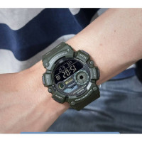 Casio – Montre numérique verte multifonction au design généreux et facile, Étanche 100 m – WS-1500H-3BV