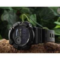 Casio – Montre numérique verte multifonction au design généreux et facile, Étanche 100 m – WS-1500H-3BV