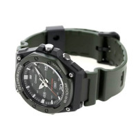 Casio – Cadran vert, Montre étanche 10 BAR avec bouton LED Light, Bracelet résine vert – MW-620H-3AV