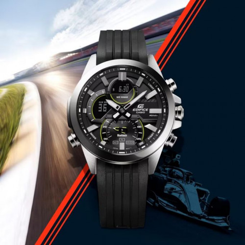 Casio – Bracelet en résine noir – synchronisation par Bluetooth® – Chronographe – ECB-30P-1A Casio – Bracelet en résine noir – synchronisation par Bluetooth® – Chronographe – ECB-30P-1A