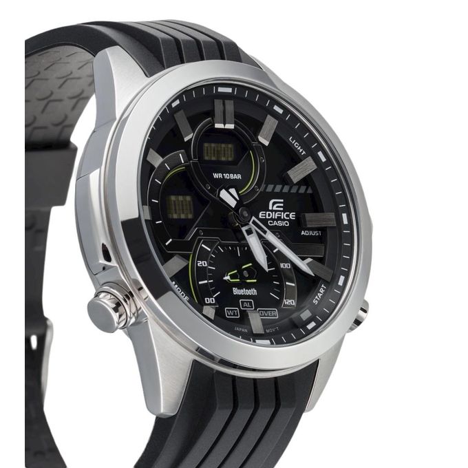Casio – Bracelet en résine noir – synchronisation par Bluetooth® – Chronographe – ECB-30P-1A