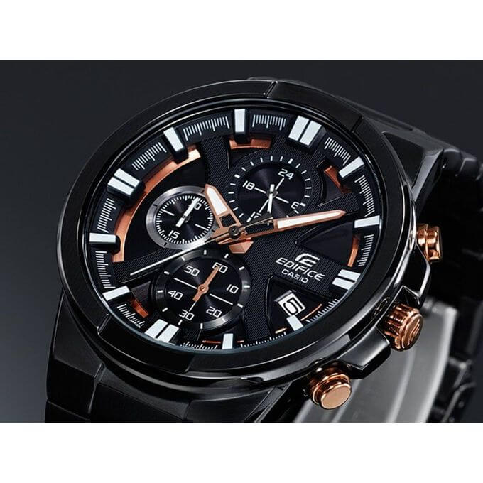 Casio – Conception dynamique et puissante, Chronographe et dateur, Étanche 10 BAR – EFR-544BK-1A9V