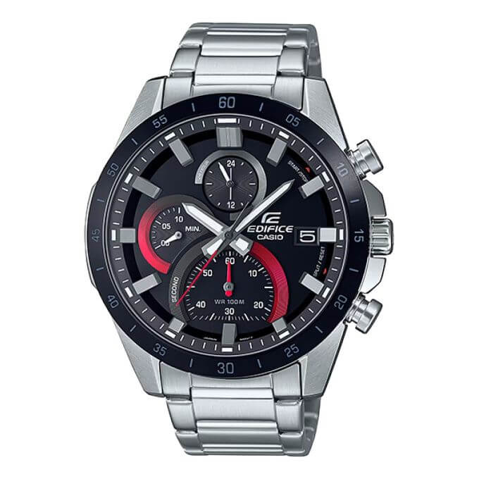Casio – Conception dynamique et puissante, Chronographe et dateur, Étanche 10 BAR – EFR-544BK-1A9V
