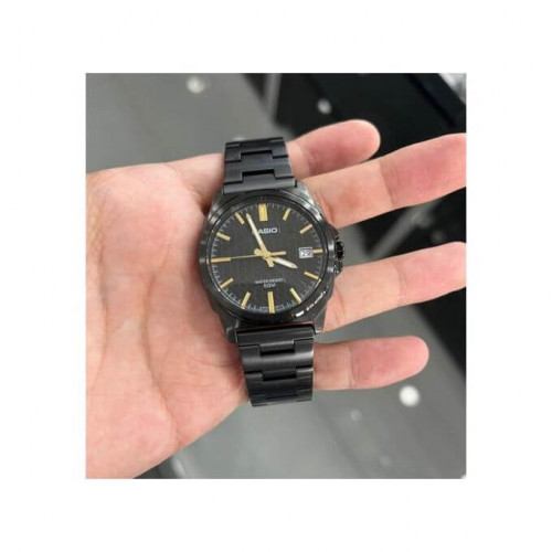 Casio – Cadran noir avec index doré – Affichage date sur 3h – Étanche 50 m – MTP-E720B-1AV Casio – Cadran noir avec index doré – Affichage date sur 3h – Étanche 50 m – MTP-E720B-1AV