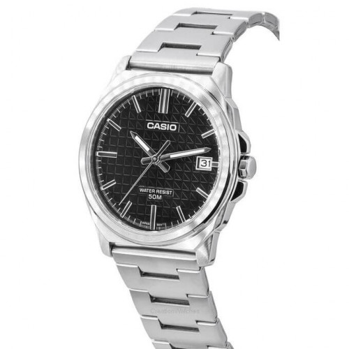 Casio – Boîtier medium 38 mm – Cadran noir – Affichage date sur 3h – MTP-E720D-1AV Casio – Boîtier medium 38 mm – Cadran noir – Affichage date sur 3h – MTP-E720D-1AV