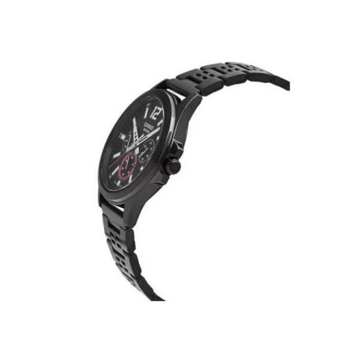 Casio – Noir – Cadran 40 mm en fond noir et avec dateur – Étanche 50 mètres – MTP-E350B-1BVDF Casio – Noir – Cadran 40 mm en fond noir et avec dateur – Étanche 50 mètres – MTP-E350B-1BVDF