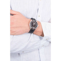 Casio – Edifice classique pour hommes – Étanche 100 m avec dateur sur 3h – Bracelet cuir noir – EFV-100L-1AV