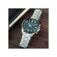 Casio – Montre luxueuse au cadran vert pour hommes – Étanche 10 BAR – Tout en inoxydable – EFR-574DB-3AV