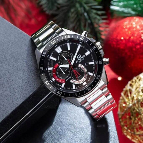 Casio – Diamètre boîtier 50,5 mm – Cadran noir – Chronographe – Tout en acier inoxydable – EFV-620D-1A4V Casio – Diamètre boîtier 50,5 mm – Cadran noir – Chronographe – Tout en acier inoxydable – EFV-620D-1A4V