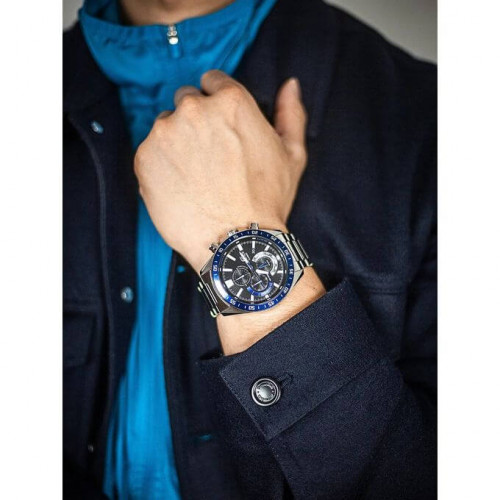 Casio – Fond noir/bleu – Grand cadran – Chronographe – Étanche à 10 bar – EFV-620D-1A2V Casio – Fond noir/bleu – Grand cadran – Chronographe – Étanche à 10 bar – EFV-620D-1A2V