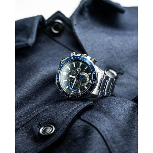 Casio – Fond noir/bleu – Grand cadran – Chronographe – Étanche à 10 bar – EFV-620D-1A2V Casio – Fond noir/bleu – Grand cadran – Chronographe – Étanche à 10 bar – EFV-620D-1A2V