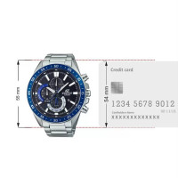 Casio – Fond noir/bleu – Grand cadran – Chronographe – Étanche à 10 bar – EFV-620D-1A2V