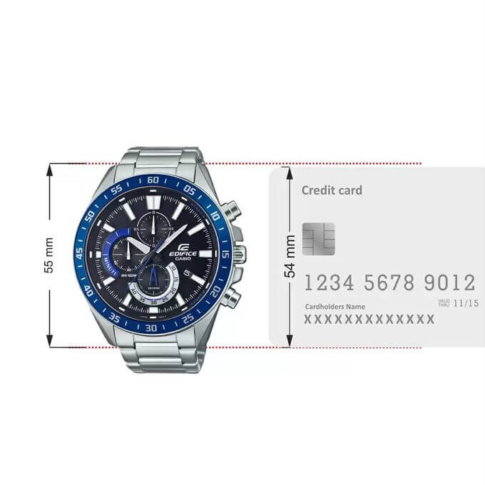 Casio – Fond noir/bleu – Grand cadran – Chronographe – Étanche à 10 bar – EFV-620D-1A2V