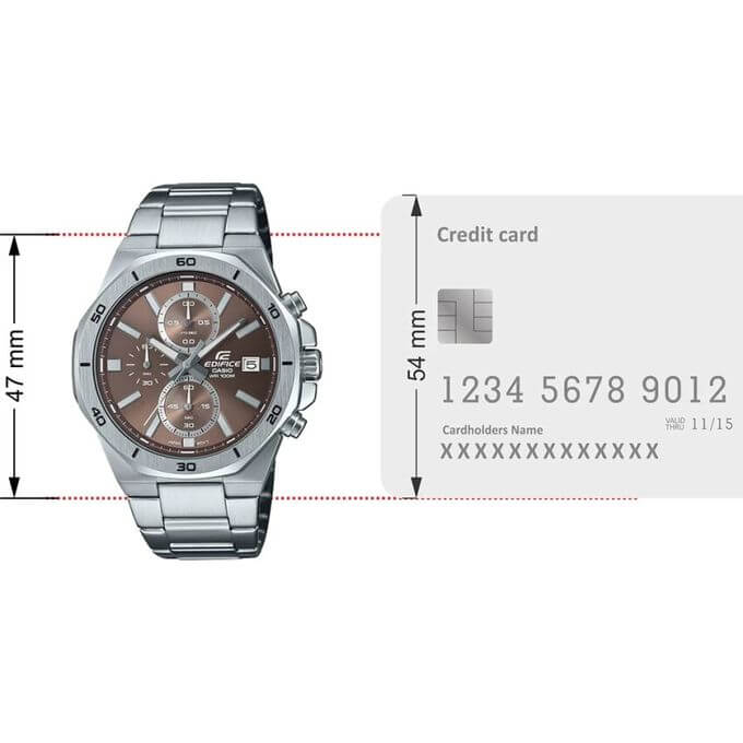 Casio – Cadran marron – Chronographe pour homme – Tout en acier inoxydable – EFV-640D-5AV