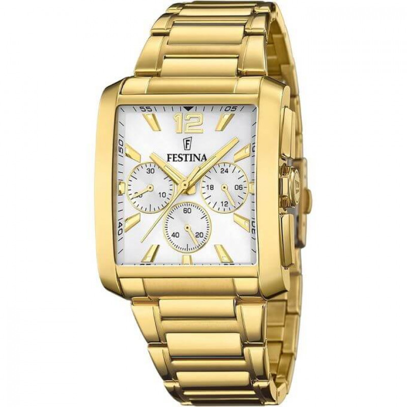 Festina – Montre pour homme dorée – Chronographe – Tout en acier inoxydable – F20638/1