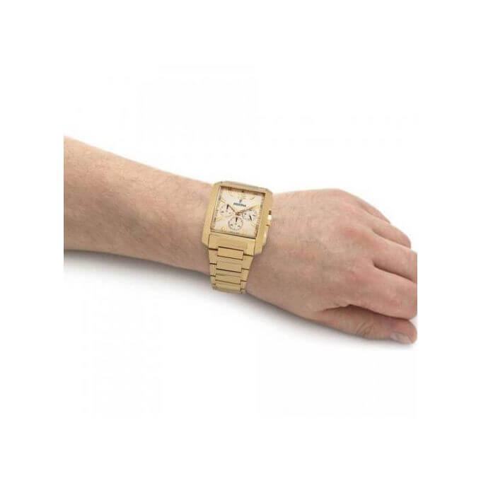 Festina – Montre pour homme dorée – Chronographe – Tout en acier inoxydable – F20638/1