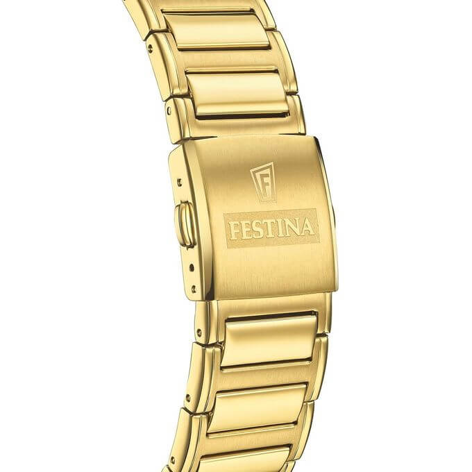 Festina – Montre pour homme dorée – Chronographe – Tout en acier inoxydable – F20638/1