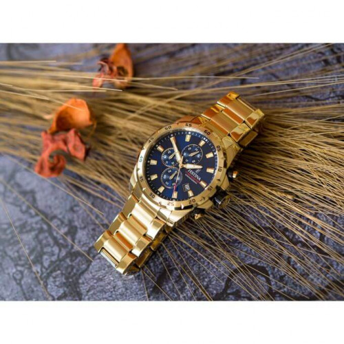 Festina – Cadran bleu foncé – Chronographe – Tout en acier plaqué or – Avec dateur – F20541/2 Festina – Cadran bleu foncé – Chronographe – Tout en acier plaqué or – Avec dateur – F20541/2