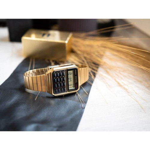 Casio – Montre vintage calculatrice en doré – Style des années 80 – Bracelet en acier – CA-500WEG-1A Casio – Montre vintage calculatrice en doré – Style des années 80 – Bracelet en acier – CA-500WEG-1A