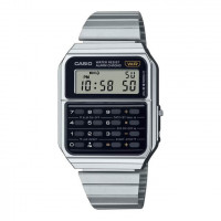 Casio – Montre calculatrice vintage collection – 8 digits – Bracelet en acier argenté – CA-500WE-1A