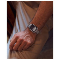 Casio – Montre calculatrice vintage collection – 8 digits – Bracelet en acier argenté – CA-500WE-1A