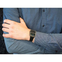 Montre calculatrice des années 80, Vintage Collection – Bracelet métallique noir – CA-500WEGG-1B