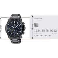 Casio – Solaire avec un cadran en fibre de carbone – Tout en acier inoxydable noir – EQS-930DC-1AVUDF