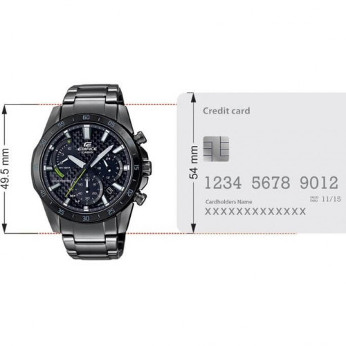 Casio – Solaire avec un cadran en fibre de carbone – Tout en acier inoxydable noir – EQS-930DC-1AVUDF Casio – Solaire avec un cadran en fibre de carbone – Tout en acier inoxydable noir – EQS-930DC-1AVUDF