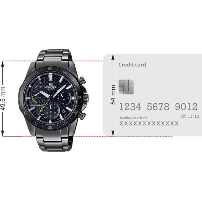 Casio – Solaire avec un cadran en fibre de carbone – Tout en acier inoxydable noir – EQS-930DC-1AVUDF