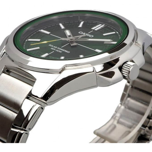 Casio – Montre pour homme cadran vert – Solaire – Tout en acier inoxydable – MTP-RS100D-3AVDF Casio – Montre pour homme cadran vert – Solaire – Tout en acier inoxydable – MTP-RS100D-3AVDF