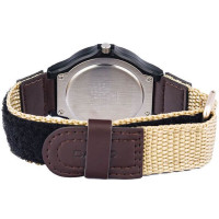 Casio – Montre cadran noir et bracelet nylon beige – Étanche 50 m – MW-240B5BVDF