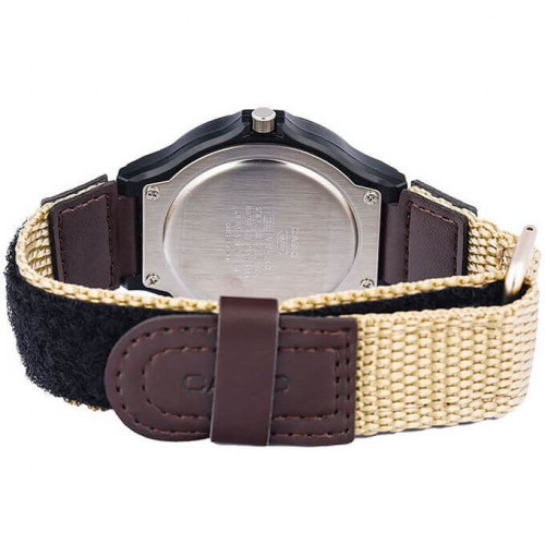 Casio – Montre cadran noir et bracelet nylon beige – Étanche 50 m – MW-240B5BVDF Casio – Montre cadran noir et bracelet nylon beige – Étanche 50 m – MW-240B5BVDF