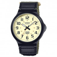 Casio – Montre pour homme en bracelet nylon vert – Étanche 50 m – Index chiffres – MW-240B-3BVDF